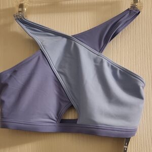 Abercrombie Kids Cross-Back Sports Bra/Swim Top - Light Blue and Lavender